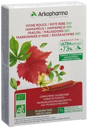 Arkofluide Vigne rouge Hamamélis Fragon Marronnier d'inde amp buv bio