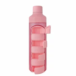 YOS Bottle semainier 375ml avec 7 cases rose