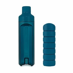 YOS Bottle Wochendispenser 375ml mit 7 Fächern blau