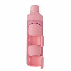 YOS Bottle Tagesdispenser 375ml mit 4 Fächern pink
