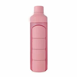 YOS Bottle Tagesdispenser 375ml mit 4 Fächern pink