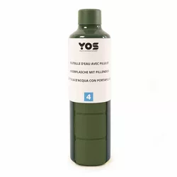 YOS Bottle Tagesdispenser 375ml mit 4 Fächern grün