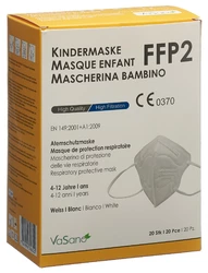 VaSano Maske FFP2 Kinder 4-12 Jahre weiss deutsch/französisch/italienisch