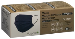 VaSano OP Maske extra Typ IIR deutsch/französisch/italienisch/englisch schwarz