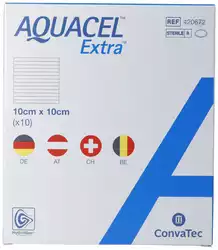 AQUACEL Extra Hydrofiber Verband 10x10cm