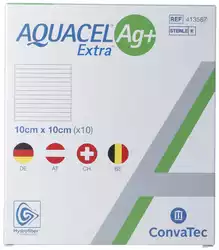 AQUACEL Ag+ Extra Kompresse 10x10cm