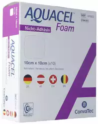 AQUACEL Foam nicht-adhäsiv 10x10cm