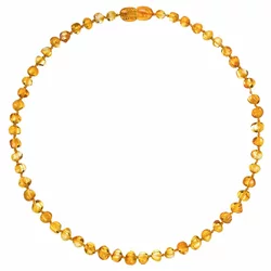 AMBEROS Natur Bernsteinkette Baby Baroque Honey