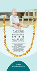 AMBEROS Natur Bernsteinkette Baby Baroque Honey