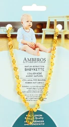 AMBEROS Natur Bernsteinkette mit Anhänger Baroque Milk Lemon
