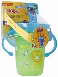 Nûby Trinktasse 360° Wonder Cup 240ml mit Griffen GRÜN auslaufsicher