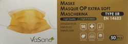VaSano OP Maske extra Typ IIR deutsch/französisch/italienisch/englisch gelb