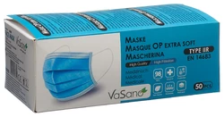 VaSano OP Maske extra Typ IIR deutsch/französisch/italienisch/englisch blau