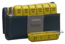 Pilbox Mini Medikamentenspender 7 Tage deutsch/französisch grau