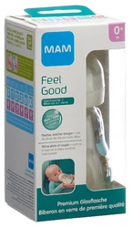 MAM Feel Good Glasflasche 170ml 0+ Monate ivory