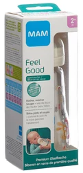 MAM Feel Good Glasflasche 260ml 2+ Monate ivory