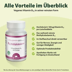 Dr. Jacob's Vitamin B12 Methylcobalamin Lutschtablette hochdosiert vegan
