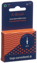 top caredent A-Brush - 11 IDBH-GK Interdentlbürsten grün konisch