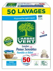L'ARBRE VERT Öko Waschmittel Pulver empfindliche Haut französisch