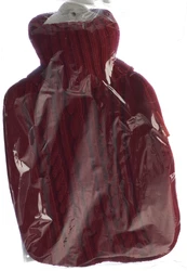 Frosch Wärmflasche PVC 1.8l Strickbezug rot