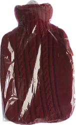 Frosch Wärmflasche PVC 1.8l Strickbezug rot