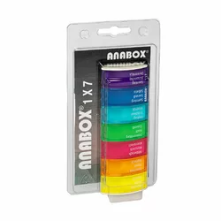 Anabox pilulier 1x7 multicoloré allemand/français/italien emballage blister
