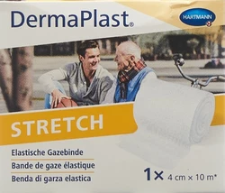 DermaPlast STRETCH bande de gaze élastique 4cmx10m blanc