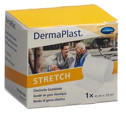 DermaPlast STRETCH bande de gaze élastique 4cmx10m blanc