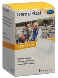 DermaPlast STRETCH bande de gaze élastique 8cmx10m blanc