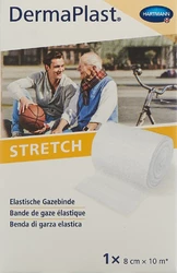 DermaPlast STRETCH elatische Gazebinde 8cmx10m weiss
