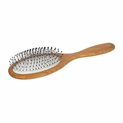 Herba Haarbürste Metallstifte oval Buchenholz