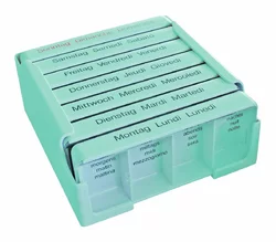 Medi-7 pilulier semainer 7 jours allemand/français/italien turquoise