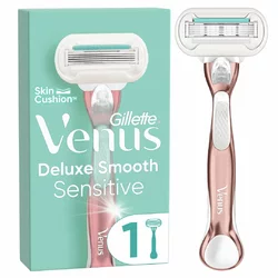 Gillette Venus Deluxe Smooth Rasierapparat Sensitive Rosegold mit 1 Klinge