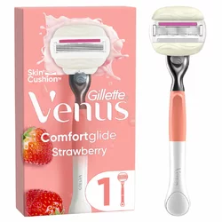 Gillette Venus Comfortglide Rasierapparat Strawberry Edition mit 1 Klinge