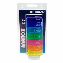 Anabox pilulier 1x7 multicoloré plus allemand/français/italien emballage blister