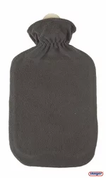 Sänger Wärmflasche aus Naturkautschuk mit Fleecebezug 2l grau