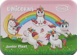 flawa Junior Plast Strips Unicorns Tin Box
