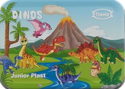 flawa Junior Plast Strips Dinos Tin Box