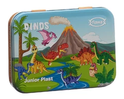 flawa Junior Plast Strips Dinos Tin Box