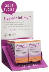 Gynofit présentoir de comptoir pain nettoyant non parfumé 10 pièces allemand/français