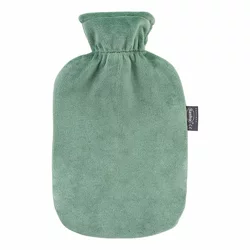 Fashy Wärmflasche 2l Flauschbezug grün Thermoplastik