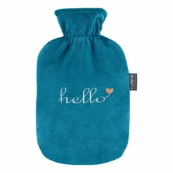 Fashy Wärmflasche 2l Flauschbezug blau Hello Thermoplastik