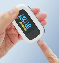 BioHealth Pulsoximeter mit Perfusions-Index 6 Ansichtsperspektiven Rotierfunktion
