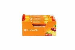 LIVSANE Display Traubenzucker Orangen Geschmack 15x17 Stück