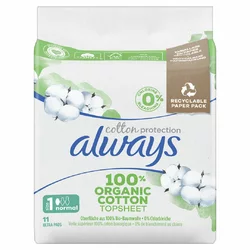 always Ultra Binde Cotton Protection Normal mit Flügeln Magic Paper