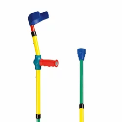 Sahag Krücken Kinder Ergo Softgriff 57-75cm bunt -100kg Druckknopf 2 Reflektoren