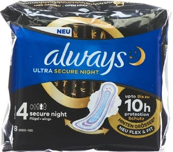 always Ultra Binde Secure Night mit Flügeln