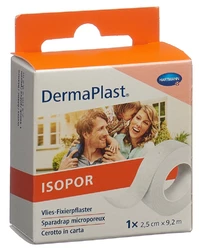 DermaPlast Isopor Fixierpflaster 2.5cmx9.2m Vlies weiss