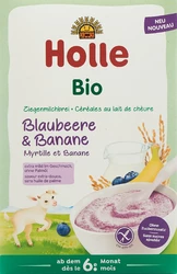 Holle Milchbrei aus Ziegenmilch Blaubeere und Banane Bio