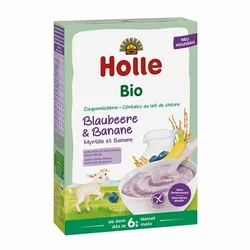 Holle Milchbrei aus Ziegenmilch Blaubeere und Banane Bio
